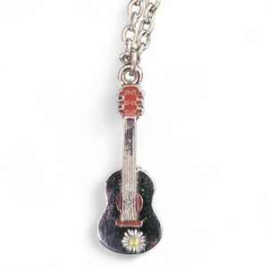 Acoustic Guitar Daisy Silver Necklace